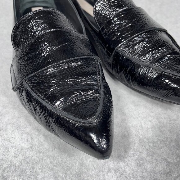 AGL Loafers Womens 11 US Black Patent‎ Leather Pointed Toe Shoe Flats Business - Picture 16 of 16